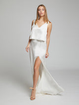 Silk wedding dress made in London