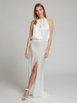 Blair white silk dress