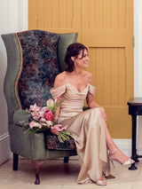 Faye silk champagne dress