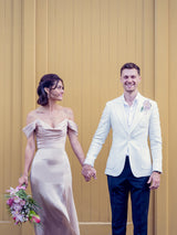 Faye silk champagne dress