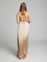 The Grace champagne silk dress
