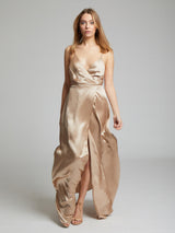 The Grace champagne silk dress