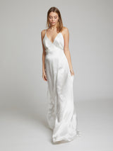 The Grace white silk dress worn by Heloise Agostinelli