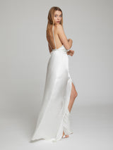 The Grace white silk dress worn by Heloise Agostinelli