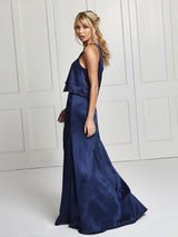 Navy silk skirt & top set