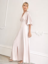 The Lucille kimono in blush pink silk