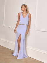 Luisa skirt & top set - Heather blue