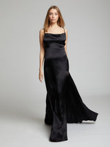 Salome silk dress in black