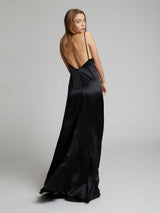 Salome silk dress in black