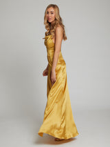 Salome gold silk dress