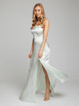 Salome silk dress in mint