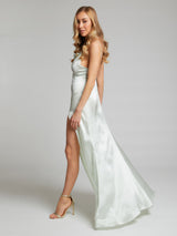 Salome silk dress in mint