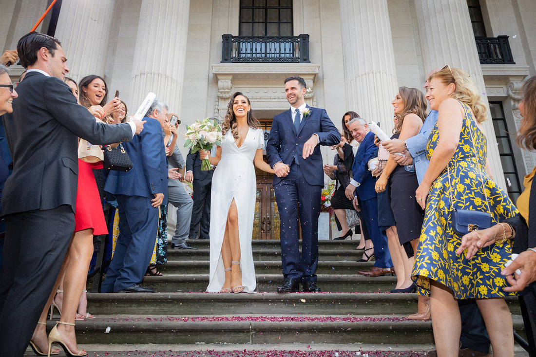 Bride Jessica wearing our Esmee Wedding Dress
