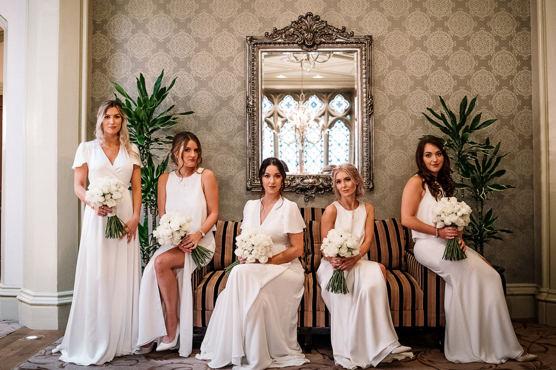 Stunning and elegant ivory bridesmaid dresses