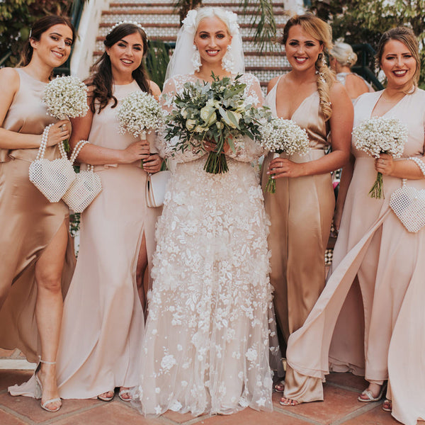 Blush and champagne bridesmaid dresses 2025