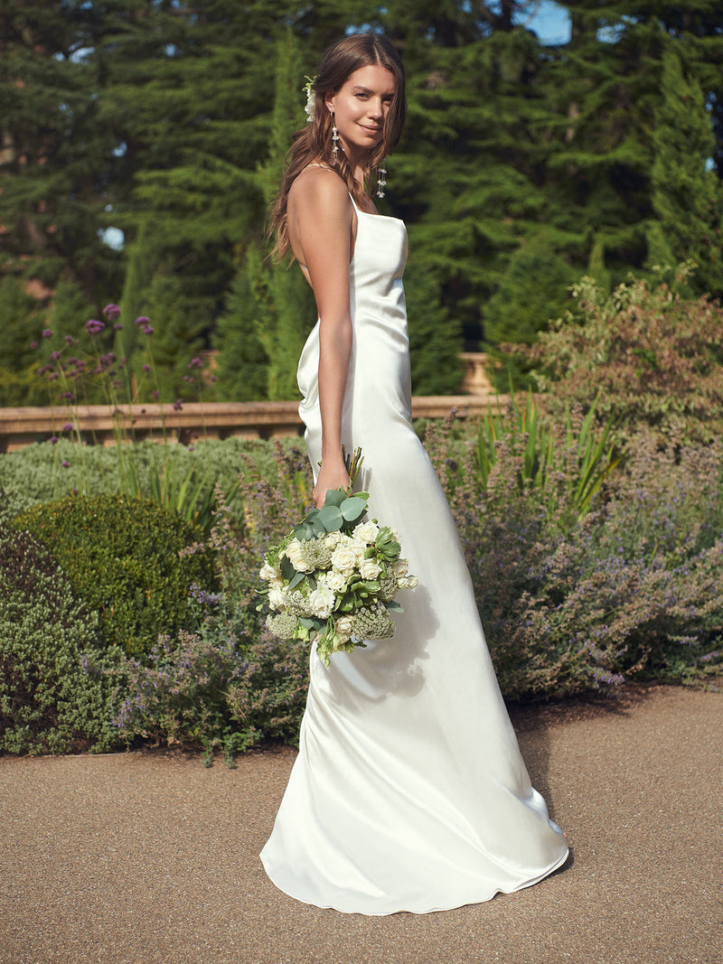 Arabella ivory silk wedding dress