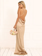 The Arabella champagne silk dress