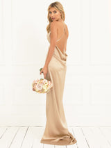 The Arabella champagne silk dress