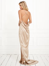 The Arabella champagne silk dress