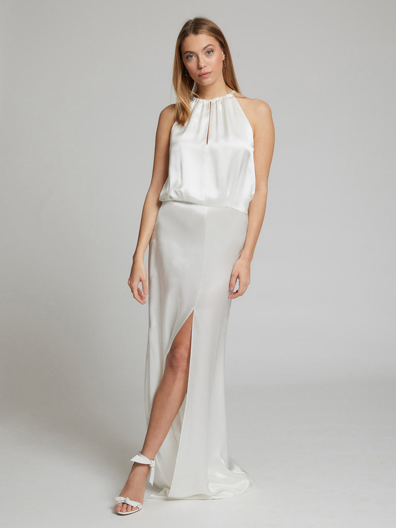 Blair white silk dress