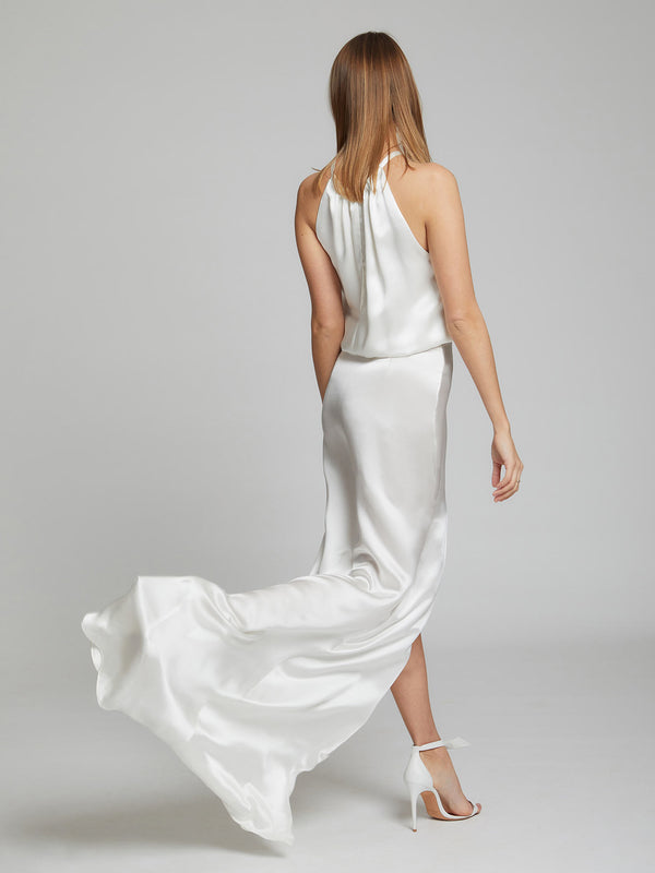 Blair white silk dress