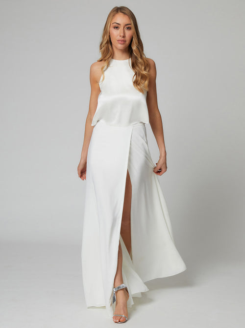 Clementine white skirt & top set