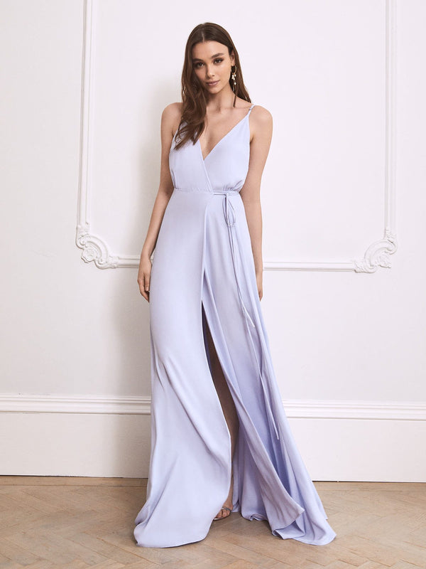 The Ella heather blue / lavender bridesmaid dress