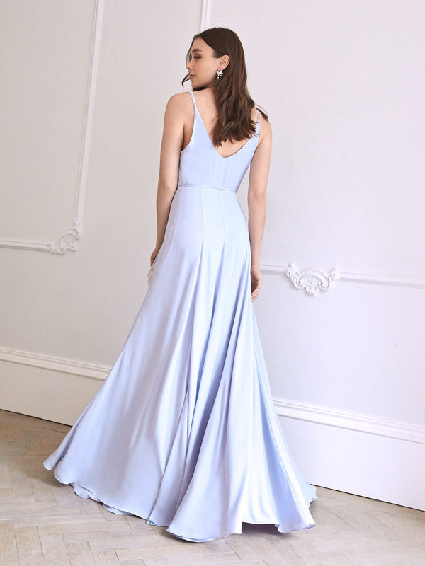 The Ella heather blue / lavender bridesmaid dress