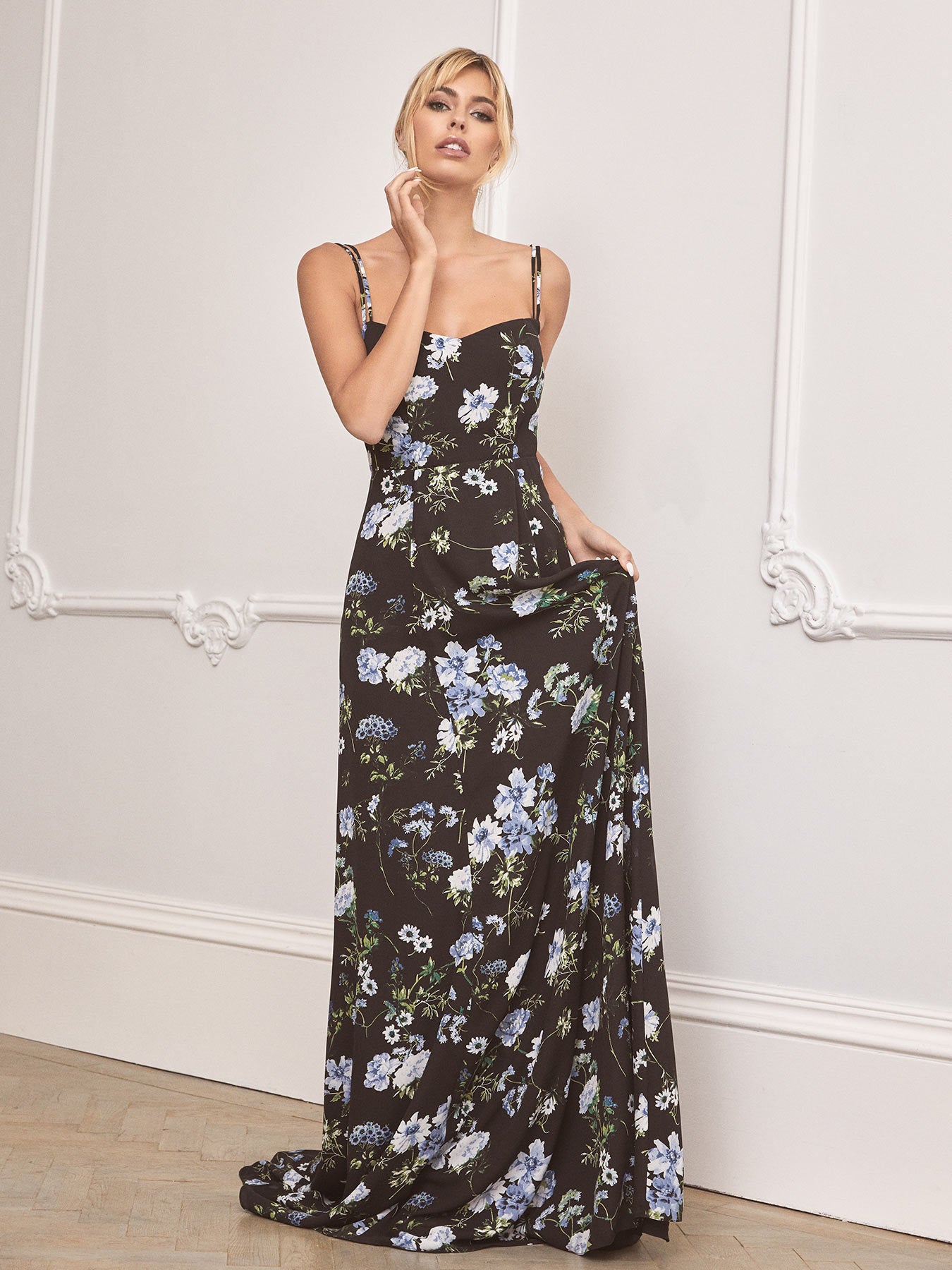 The Elsa floral dress modelled by Amy Neville