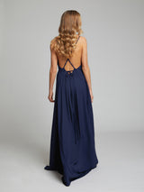 Evelyn wrap navy blue dress