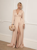 Evie dress in peach champagne