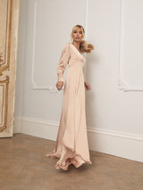 Evie dress in peach champagne