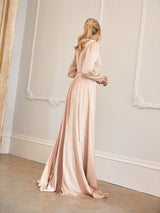 Evie dress in peach champagne