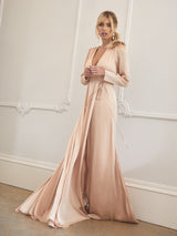 Evie dress in peach champagne