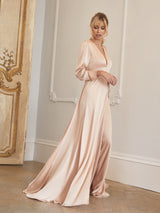 Evie dress in peach champagne