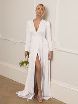 The Evie wrap wedding dress worn by Amy Neville