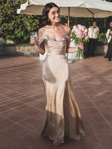 Faye silk champagne dress