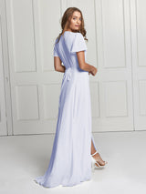 The Jeanne heather blue wrap dress