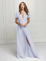 The Jeanne heather blue wrap dress