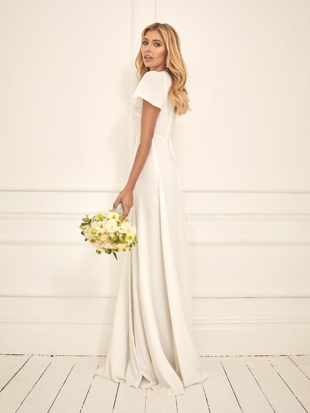 The white Jeanne wrap dress