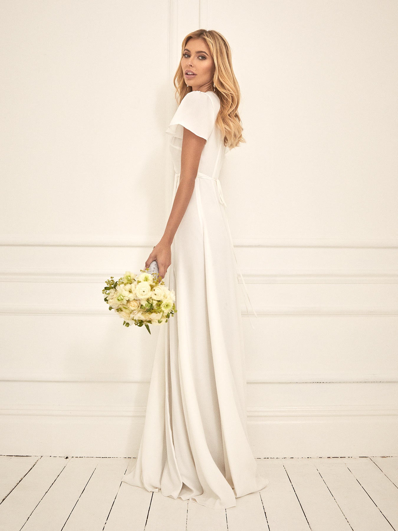 The white Jeanne wrap dress