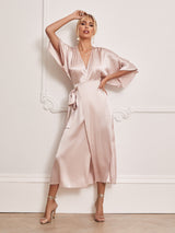 Lily blush silk kimono