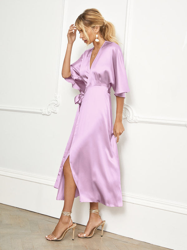 Lilac silk kimono