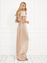 The Lizzy champagne silk dress