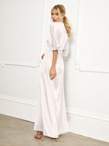 The Maya kimono ivory silk wrap dress from Constellation Ame