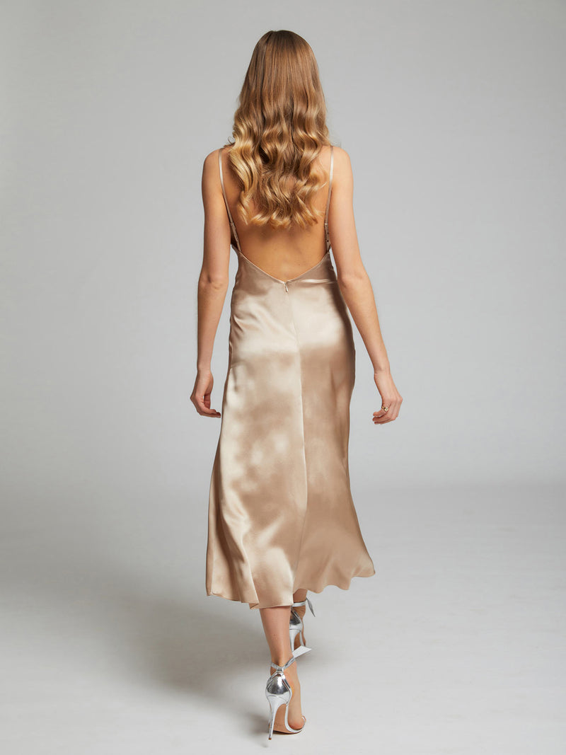 Champagne silk dress